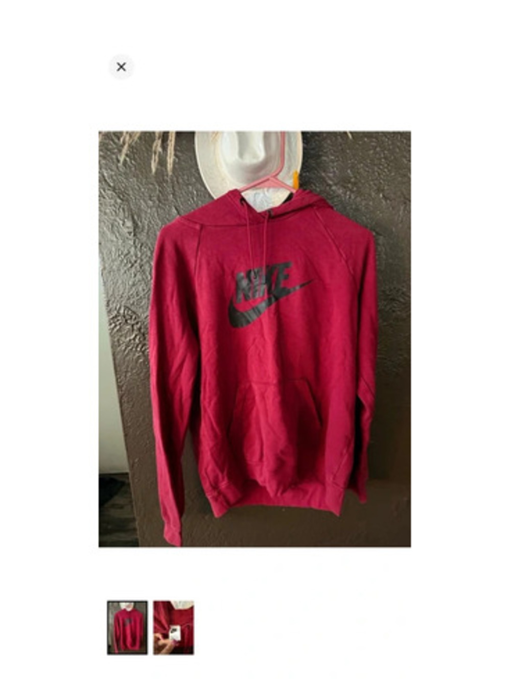 Nike Kids Maroon Hoodie with Black Logo
